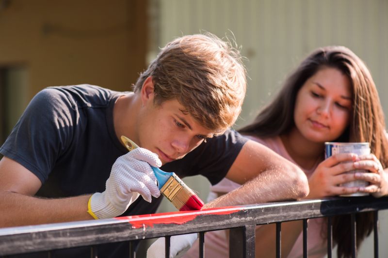Commercial Fence Painting detail